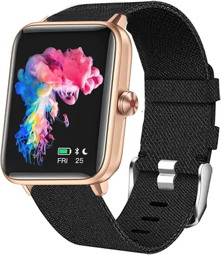 Vista 6 de Lamshaw GT01 - Correa elástica para reloj inteligente, banda elástica para mujer, linda correa de repuesto compatible con Dirrelo GT01 / LETSCOM