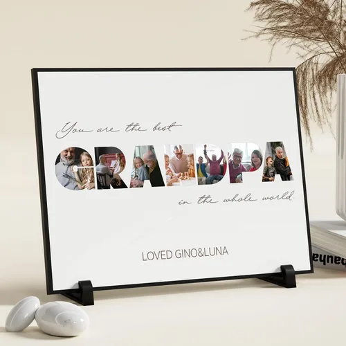 Vista 9 de FUONLY Regalos personalizados de Navidad y del Día de la Madre para mamá de hija o hijo, marco de madera personalizado con foto y texto, regalos