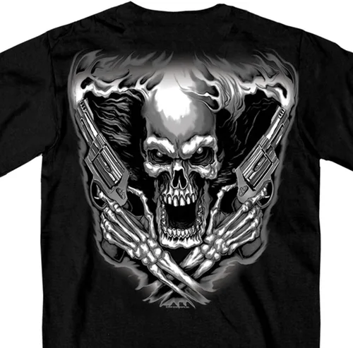 Vista 2 de Hot Leathers Camiseta negra de doble cara Assassin