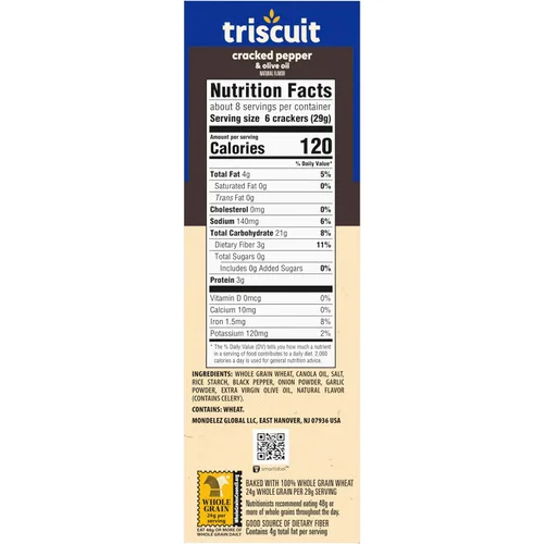 Vista 19 de Triscuit galletas de trigo integral de grano entero con sabor a pimienta negra molida y aceite de oliva, 6 cajas de 8.5 onzas cada una Lunch