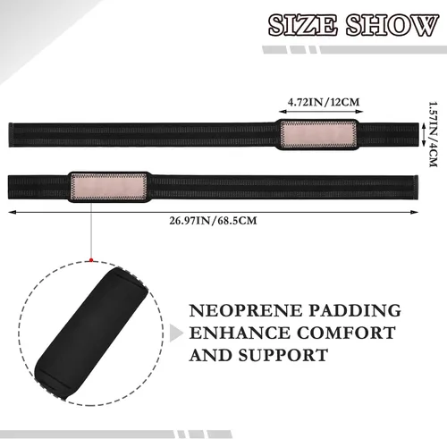 Vista 3 de Rose Gold Gradient Lifting Straps 26" Anti Slip Wrist Wraps Gym for Weightlifting, Gym, Deadlift, Workout