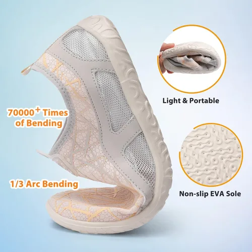Vista 3 de LeIsfIt Zapatos de agua para hombre y mujer, descalzos, secado rápido, para natación, playa, surf, piscina, río, yoga