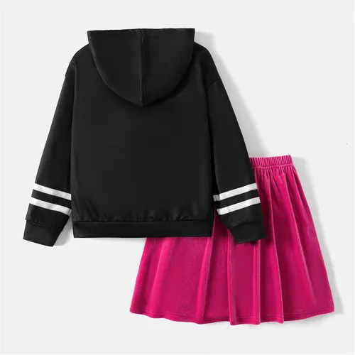 Vista 2 de LOL Surprise Conjunto de falda de manga larga con capucha para niña conjunto de 2 piezas conjunto de ropa de invierno
