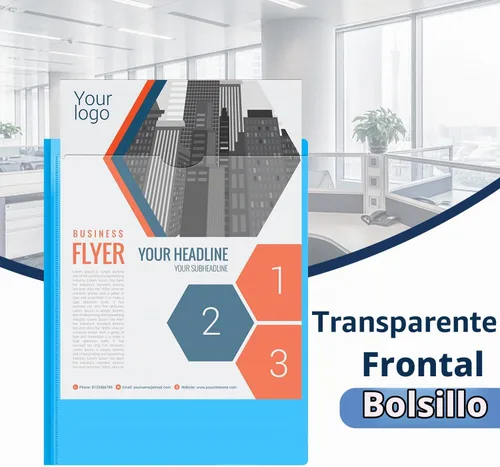 Vista 2 de INFUN Carpeta de bolsillo de plástico resistente con puntas y bolsillo frontal transparente, paquete de 18, carpetas de 3 puntas con bolsillos