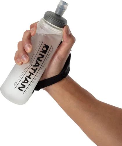 Vista 6 de Nathan Pinnacle Lite - Frasco de mano de 14 onzas, botella de agua de mano para maratones, senderismo, ultra correr y actividades al aire libre