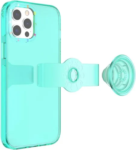 Vista 5 de PopSockets Funda para iPhone 12 Pro Max con agarre y deslizamiento para teléfono, funda para iPhone 12 Pro Max, menta verde