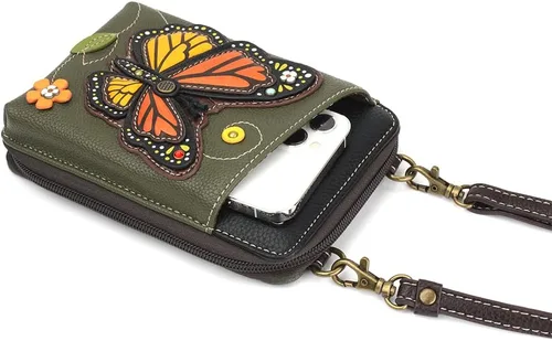 Vista 6 de CHALA Cartera cruzada para teléfono celular, bolso de mano multicolor de piel sintética para mujer con correa ajustable