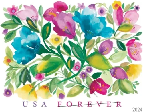 Vista 6 de Servicio Postal de los Estados Unidos Celebración Flores (Hoja de 20) Sellos de Correos Forever Scott #5849
