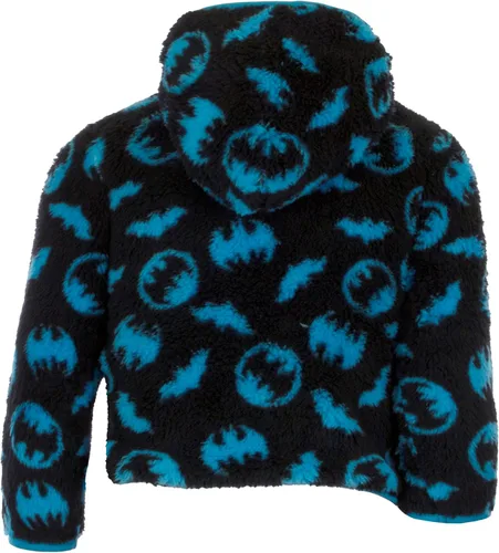 Vista 5 de Batman Sudadera con capucha de forro polar Sherpa con cremallera para niños DC Comics superhéroe Batman Sherpa con capucha para niños