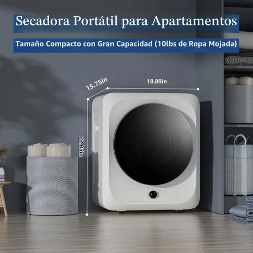 Vista 5 de VCJ Juego de lavadora y secadora portátil, lavadora totalmente automática de 17 libras y secadora portátil de 10 libras con bañera de acero