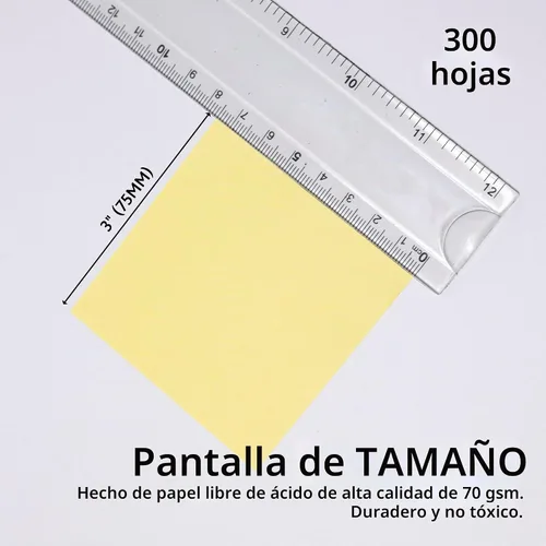 Vista 2 de BAZIC Products Cubo de papel de color de 300 unidades con bandeja, para escuela, oficina, hogar