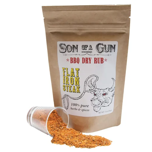 Vista 3 de Son of a Gun - Condimento para carne de hierro plano y condimento, mezcla de especias multiusos para asar carne de res, pollo, cerdo, hamburguesas