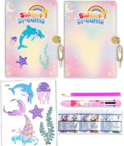 Vista 9 de CAGIE Diary with Lock for Girls Age 8-12,Birthday Gifts for 9 10 11 12 Year Old Girls, Tie Dye Design 192 Pages Diary with Pen, 5.7 x 8.5 Inch