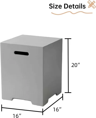 Vista 2 de HOMPUS - Mesa con cubierta para tanque de propano de 16 pulgadas para mesa de fuego, cubierta para tanque de gas de 20 libras, mesa de parrilla