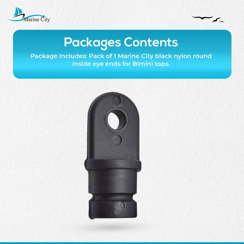 Vista 7 de MARINE CITY Black Nylon Bimini Top Eye End Cap, Round Inside Eye End, Lightweight, Outer Diameter, Ideal for Marine, Boats, Yachts, Ships, and