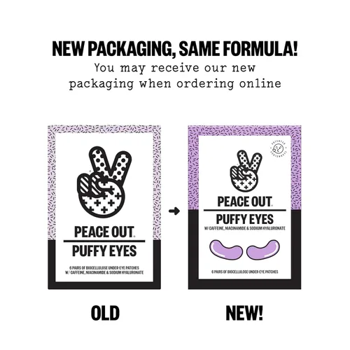 Vista 2 de PEACE OUT Skincare Parches para ojos hinchados, Máscara de biocelulosa para debajo de los ojos, Minimiza la hinchazón y los ojos cansados