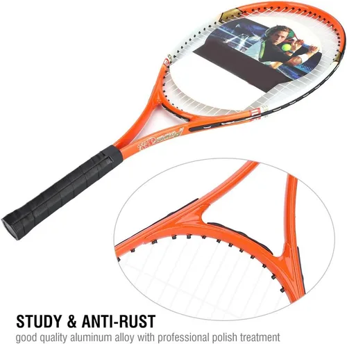 Vista 5 de Raqueta de tenis, 1 raqueta de tenis profesional para adultos, raquetas de tenis recreativas de aleación de aluminio con bolsa de transporte