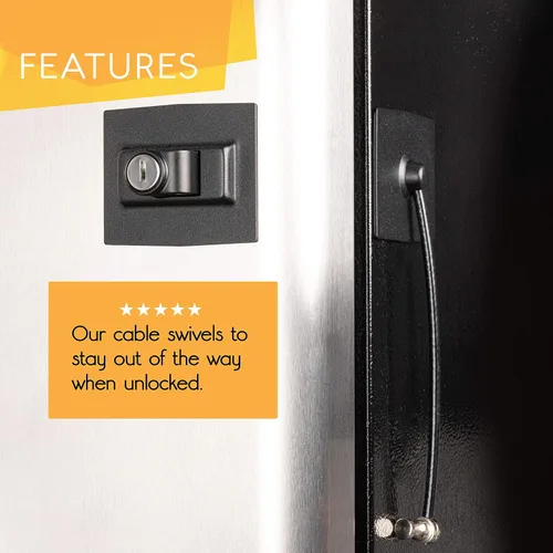 Vista 2 de Paquete de 2 cerraduras para refrigerador Guardianite Premium con cerradura con llave incorporada (paquete de 2, negro)
