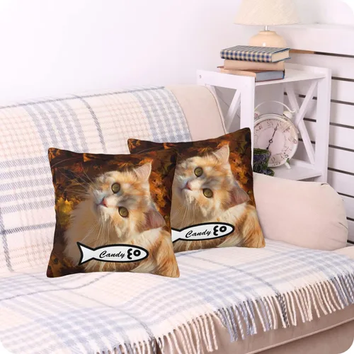 Vista 8 de Almohadas personalizadas con imagen, fundas de almohada personalizadas, añade tu propio diseño, fundas de almohada con texto, fundas de almohada Gato