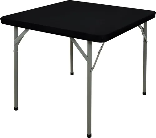 Vista 23 de Mantel Cuadrado Elástico Ajustable, Cubierta de Mesa de Poliéster Resistente al Viento, Mantel Resistente a Rayones y Lavable para Mesas Plegables