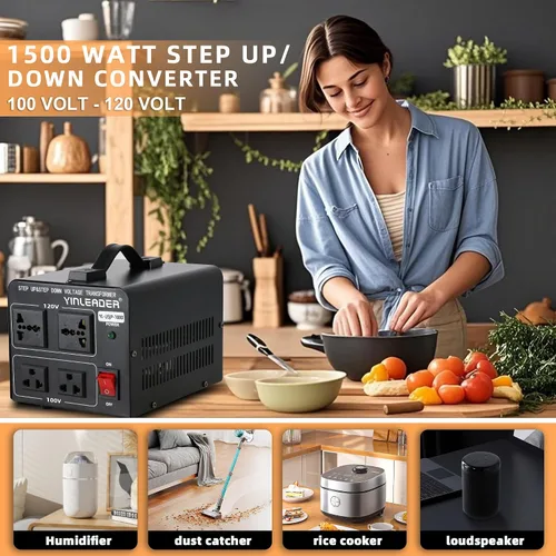 Vista 38 de 500W US al convertidor de voltaje de Japón 120V a 100V transformador reductor