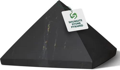 Vista 11 de Shungite World Auténtica pirámide de shungita pulida de 1.18 pulgadas / 1.18 pulgadas, cristal curativo natural de chakras, pirámide negra real
