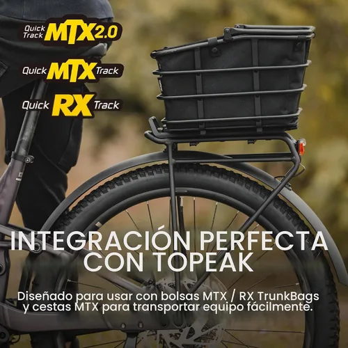 Vista 4 de Topeak Omni QuickTrack Adapter – Rear Rack Adapter for Topeak MTX/RX TrunkBags & MTX Baskets – Lightweight Polymer Platform for Standard & Racktime