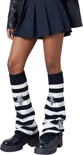Vista 15 de Sexybody Calentadores de piernas para mujer, Y2K Kawaii con estampado de araña, gótico, Harajuku, Lolita, elegantes y bonitos, calcetines japoneses