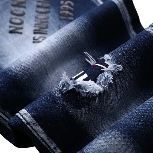 Vista 6 de NC Pantalones vaqueros para hombre rasgados pantalones de mezclilla rectos Slim Fit Regular Distressed Comfort Flex