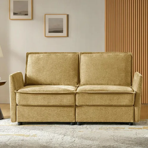 Vista 22 de HULALA HOME Sofá seccional modular, sofá grande en forma de U de 8 asientos con otomano de almacenamiento, sofá cómodo de chenilla con asiento