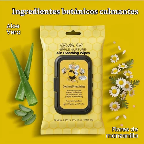 Vista 2 de BELLA B Nipple Nurture - Toallitas para extractor de leche de limpieza rápida, 3 paquetes de toallitas calmantes hipoalergénicas y sin parabenos