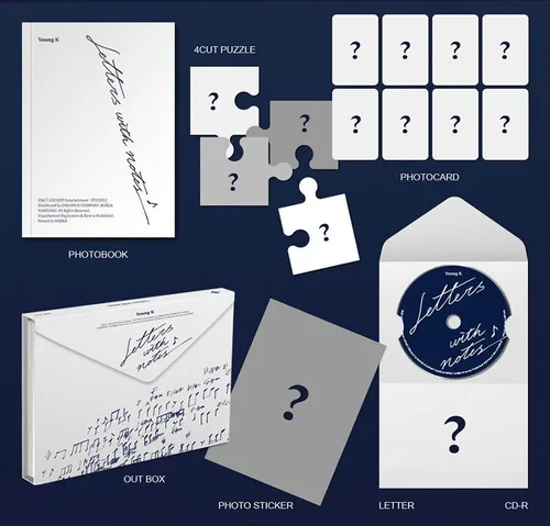 Vista 4 de YOUNG K LETTERS WITH NOTES 1st Full Album ALBUM Ver Ver. K-POP SEALED