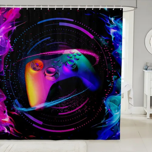Vista 11 de Cortina de ducha de sirena, decoración de baño con escala de acuarela, habitación para niños y niñas, mujeres, caricaturas, delfín, pulpo