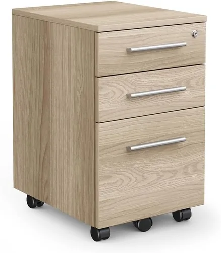 Vista 6 de NBF archivador de 3 cajones móvil laminado pedestal de almacenamiento, gris