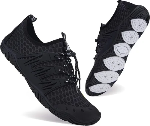 Vista 3 de MAYZERO Zapatos de agua para hombres y mujeres, zapatos de surf, playa, piscina, zapatos de punta ancha, senderismo, zapatos de agua, zapatillas