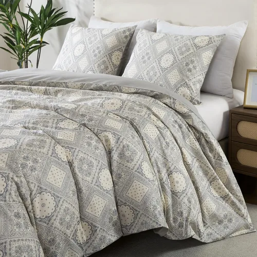 Vista 29 de HoneiLife Juegos de Fundas de Edredón Twin - Funda de Edredón Floral 100% Algodón, Juego de Ropa de Cama Transpirable de 2 Piezas con Cierre