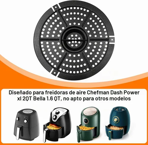 Vista 3 de Bandeja para parrilla, bandeja de repuesto para freidora de aire redonda de 6.1 pulgadas, 2 cuartos de galón, accesorios para placa para parrilla