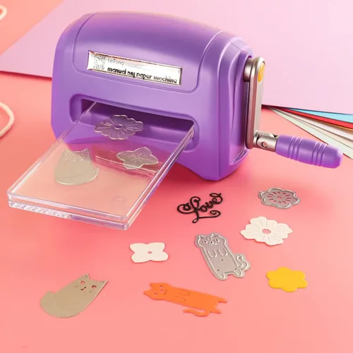 Vista 10 de BAOFALI Mini máquina de troquelado manual; máquina portátil de troquelado y estampado en relieve para bricolaje, troquelado, tarjetas de papel
