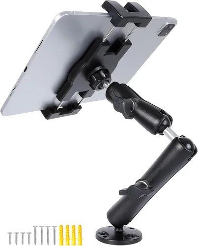 Vista 8 de Soporte de tablet para camión, base de taladro resistente con brazo de aluminio para tableta, automóvil, pared, barco, escritorio, compatible