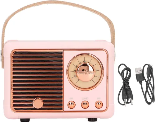Vista 6 de ZJchao Altavoz portátil mini compacto inalámbrico retro diseño incorporado tarjeta radio alta capacidad batería ligero para viajes al aire libre