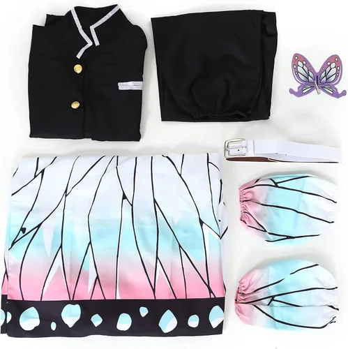 Vista 6 de Disfraz de Kamado de anime para mujer, conjunto completo de kimono