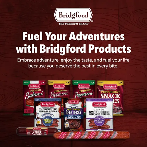 Vista 8 de Bridgford Old World Pepperoni Stick - Paquete de 2 palitos de pepperoni ahumados naturalmente para pizza y sándwiches - Bocadillo keto alto