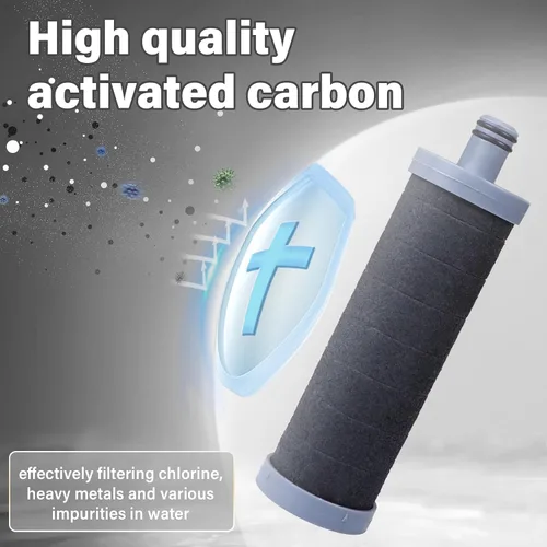 Vista 2 de Cartucho de filtro de ducha de carbono, 1 unidad, compatible con sistema de filtro de ducha, reduce el cloro, metales pesados y otras impurezas