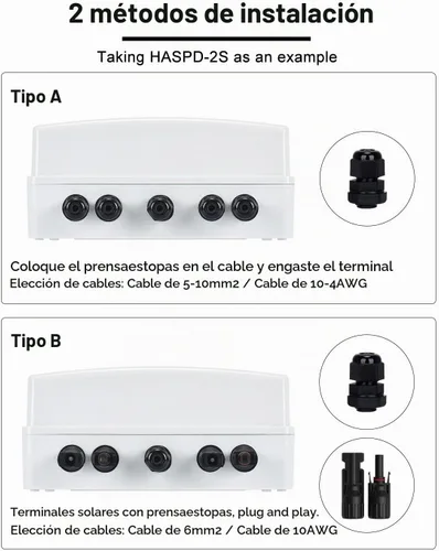 Vista 8 de DIHOOL Caja de interruptor de desconexión de panel solar Caja de disyuntor de CC de 40 amperios, caja combinadora de 1000 V PV para RV