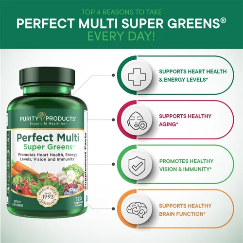 Vista 4 de Purity Products Perfect Multi Super Greens Suplemento dietético Nutrición Salud, 120