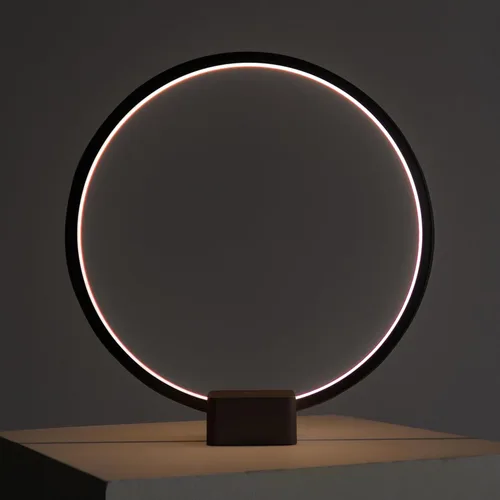 Vista 7 de Brightech Lámpara de mesita de noche LED Circle con puerto USB, lámpara compacta para dormitorio, sala de estar, moderna lámpara asiática de mesa