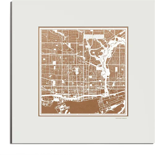 Vista 159 de O3 Design Studio San Diego, CA Paper Cut Map Matted Grey 20x20 in Paper Art