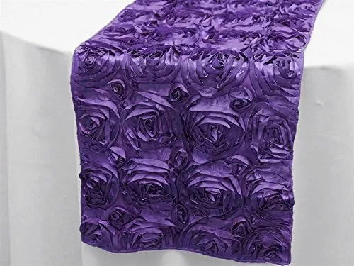 Vista 6 de Runner Linen Factory - Mantel rectangular de satén 3D con roseta grandiosa para decoración de bodas, fiestas y eventos de Runner Linen Factory Rosa