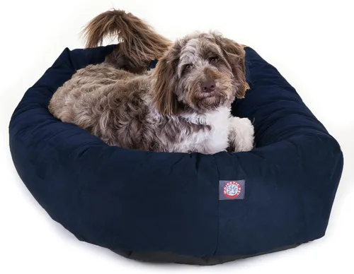 Vista 49 de Majestic Pet Cama para Perros de 52 Pulgadas de Ante Calmante Lavable 52x35x11 (Pulgadas) – Acogedora Cama Redonda para Perros con Forma de Dona