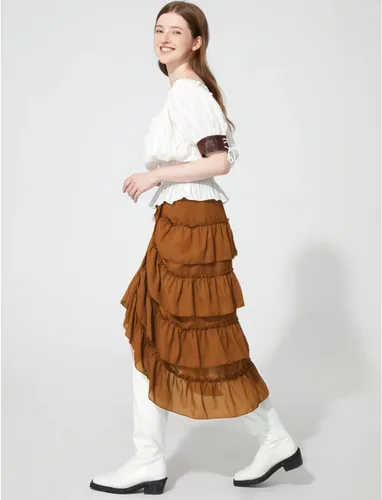 Vista 4 de PHOACE Falda pirata steampunk para mujer, faldas renacentistas